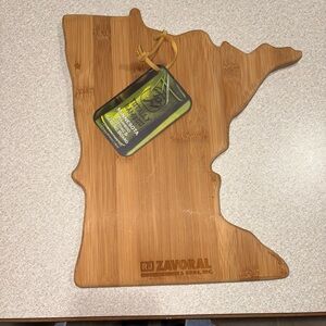 RJ Zavoral Minnesota-Shaped Bamboo Cutting Board - Natural Brown